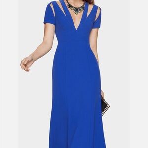BCBGMAXAZARIA Estrella Crepe Cut out Elegant Blue Evening Gown Prom size 2